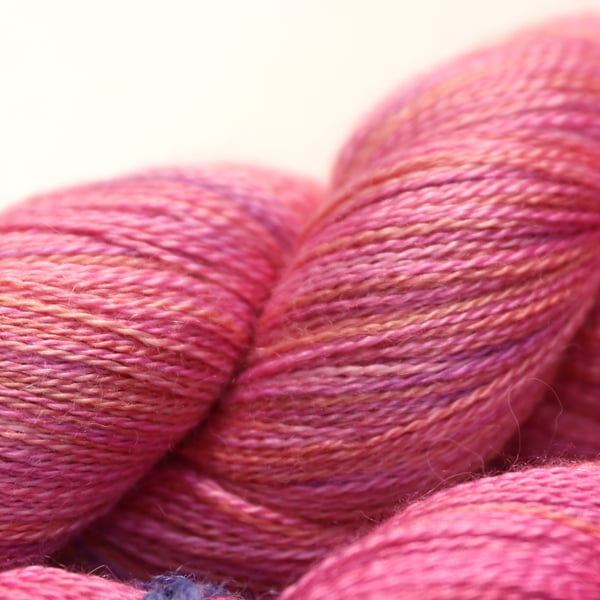 Peaches and Roses - Silky baby alpaca laceweight yarn