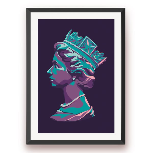 Queen Elizabeth Print, Royals Art, Regal Art, Royal Family Art