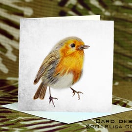 Exclusive Handmade Robin Greetings Card on Archive Photo Paper