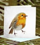 Exclusive Handmade Robin Greetings Card on Archive Photo Paper - Image 1
