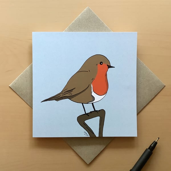 Greetings card - robin - birds