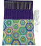 Full set of straight metal knitting needles in case with floral mandala print,  - Image 1