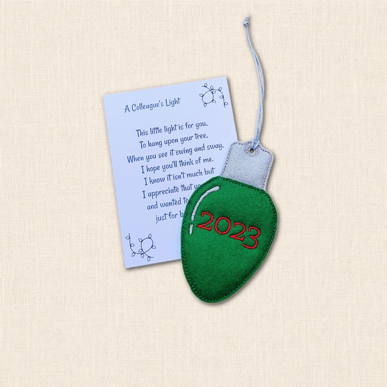 A Colleague's Light Christmas Tree Decoration - Light Bulb Ornament