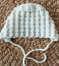 Bridgerton Bonnet 100% Merino Wool Off White - Image 5