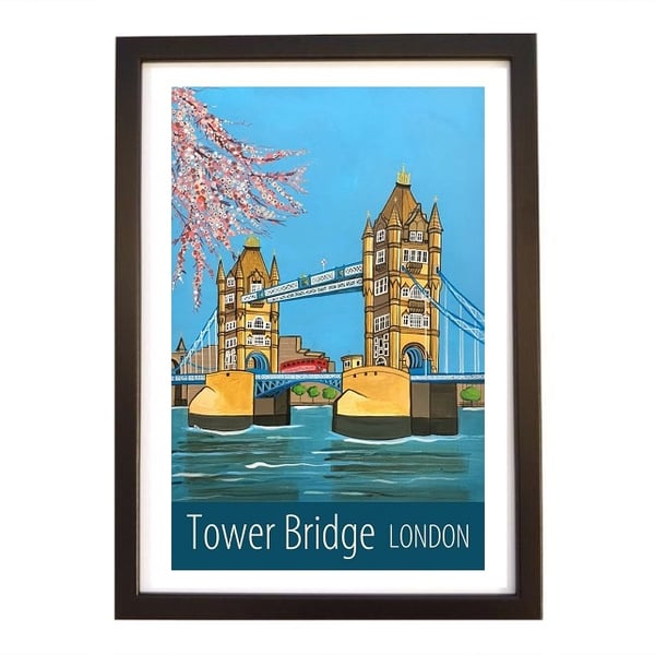 Tower Bridge London travel poster print by Susie West