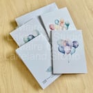 Balloons Cards Set of 8 A6 Folded cards with envelopes in Gift box