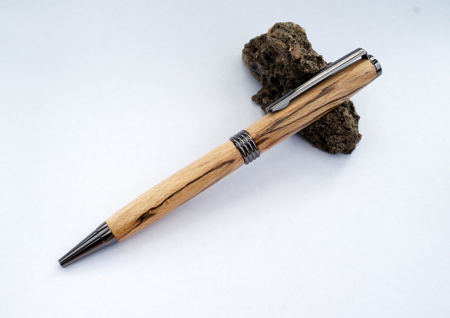 Streamline twist Pen dressed in Spalted Beech