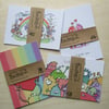 APRIL SALE -  "Hearts and Rainbows" Postcard Pack - 4 different postcards 
