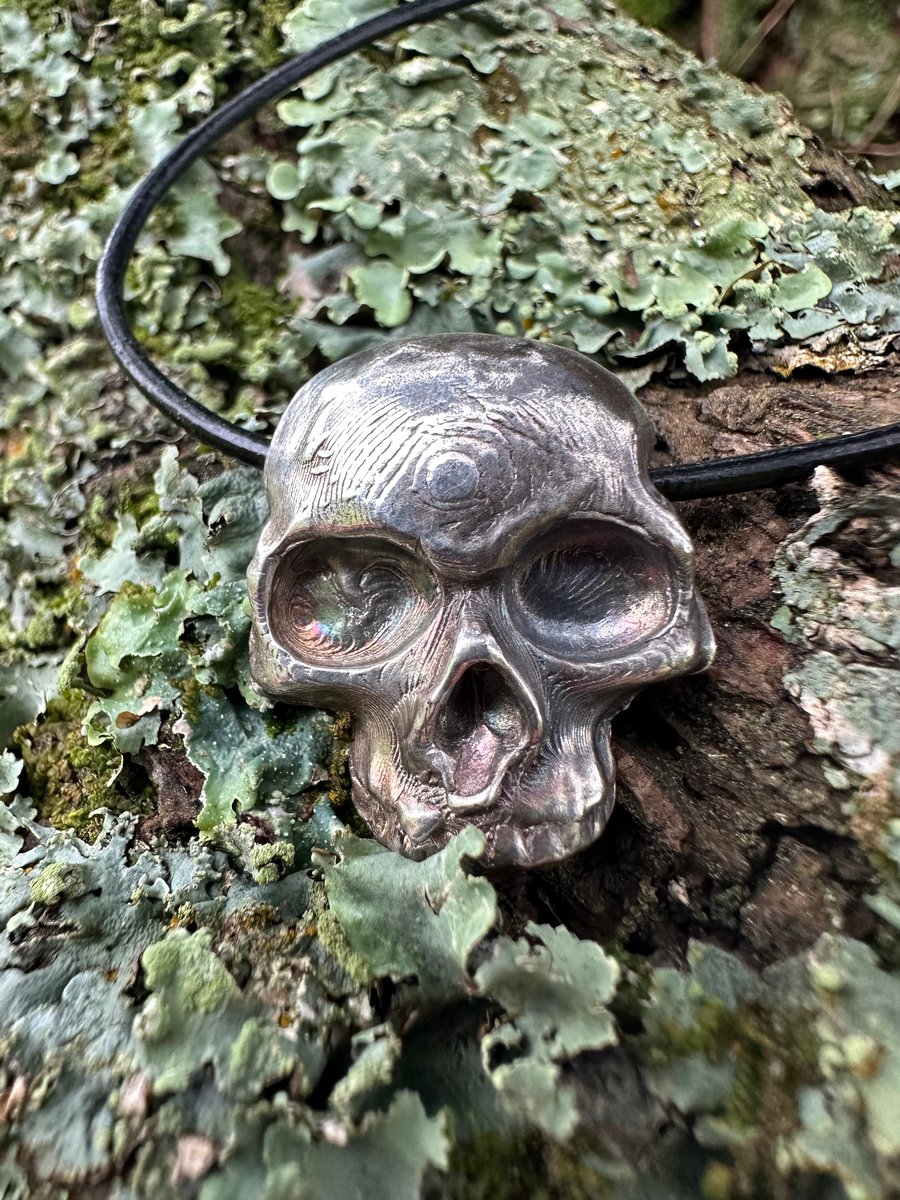 Handmade Realistic Skull Pendant in 999 Silver Folksy