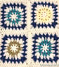A Blue Star Burst Wool Cot Blanket - Image 2