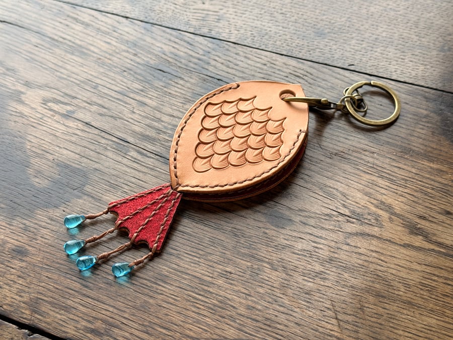 Fish Pouch Keyring Bag Charm