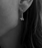 Silver Orchid Earrings - Small Flower Drop Earrings in Sterling Silver - Image 4
