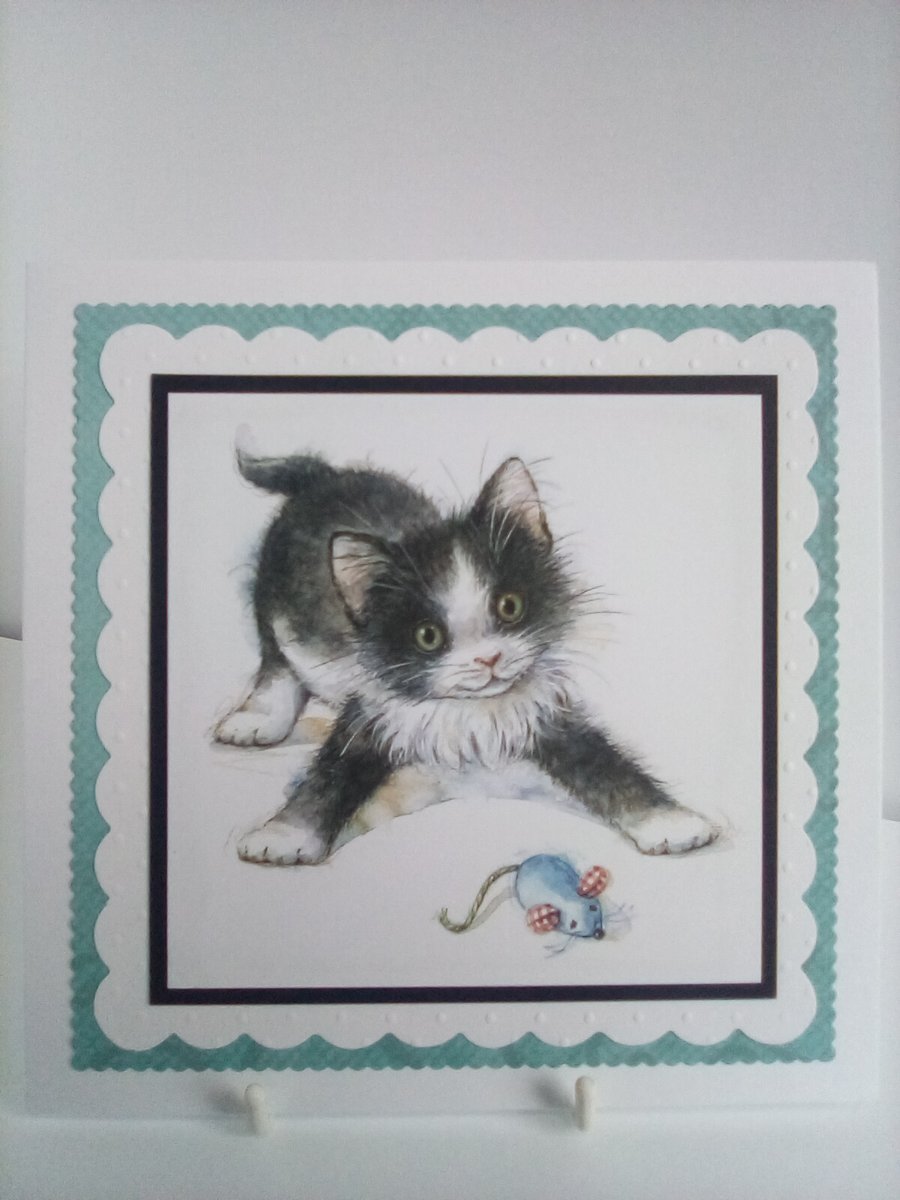 Sweet open card for a cat lover