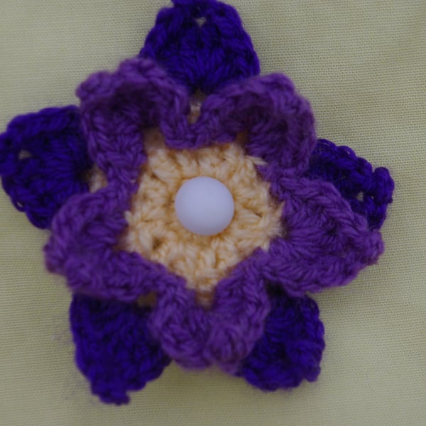 Brooch Purple Crochet