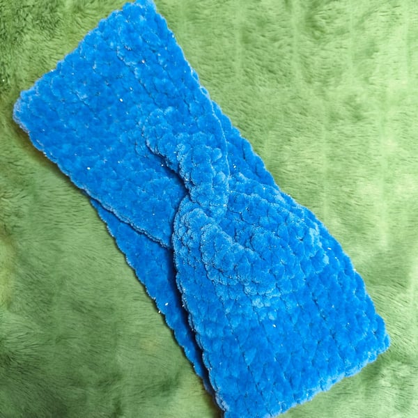Royal Blue Glitter Headband Ear Warmer