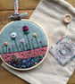 Liberty fabric felt button meadow embroidery hoop - Image 4