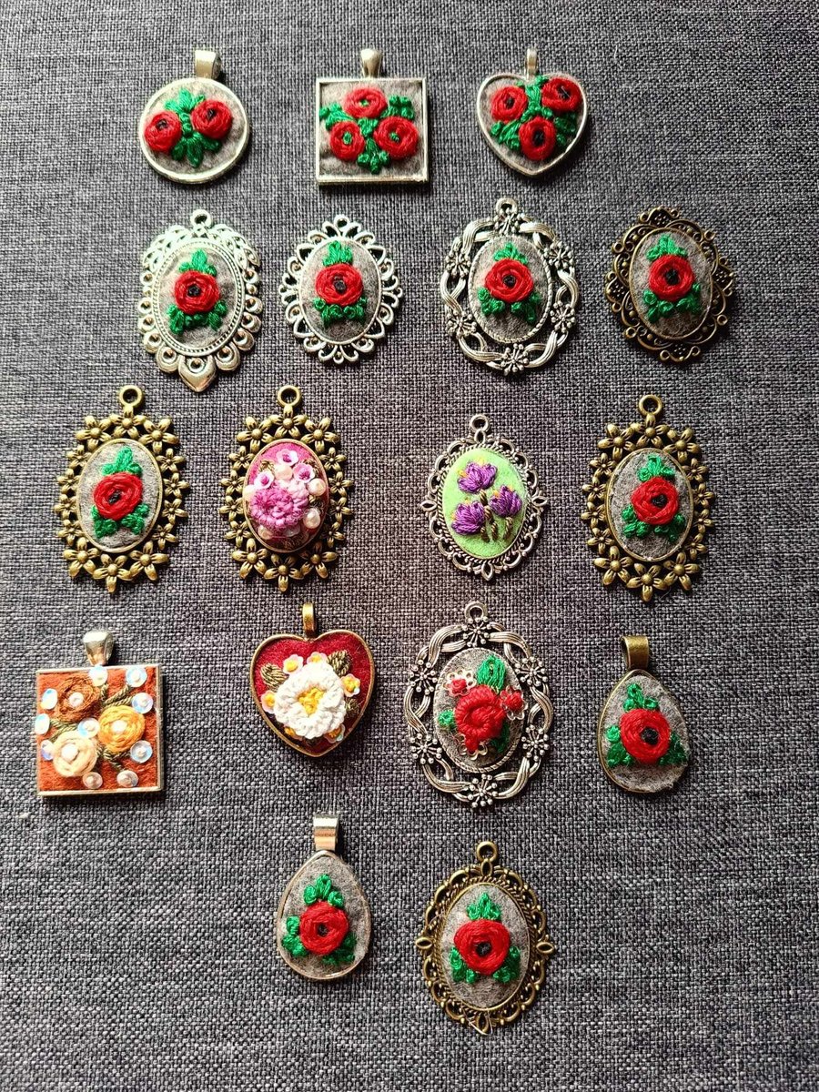 Brooch with handmade decorations
