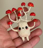 Spun Cotton Red Mushroom Art Doll - Image 3