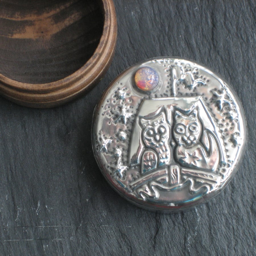 Silver Pewter Box, The Owl and the Pussycat