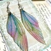 Pastel Coloured Sterling Silver Fairy Wing Earrings Style 3