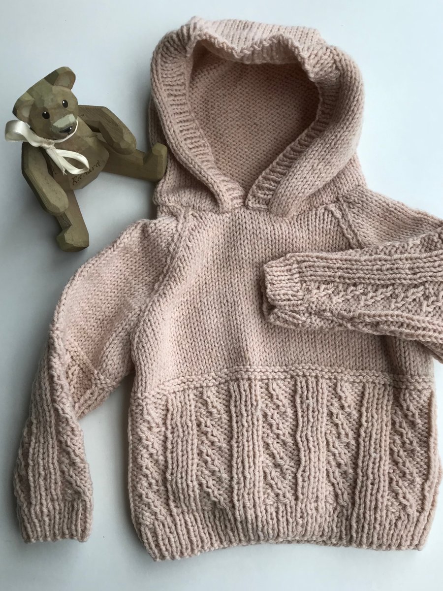 Baby hoodie with patterned detail