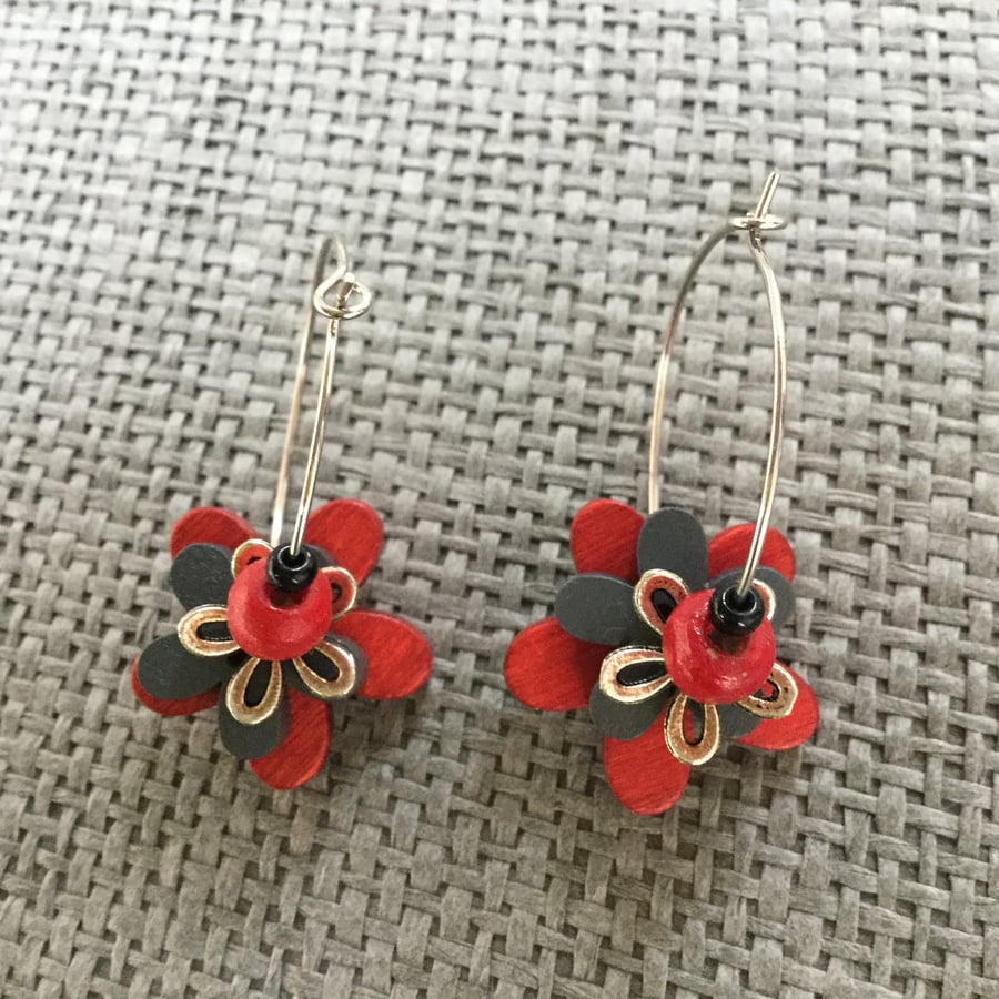 “Post Box” flower earrings
