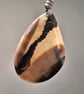 Black and White Onyx Druzy Geode Agate Teardrop Pendant - Image 2