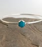 Sterling Silver Bangle with Turquoise Gemstone  - Image 4