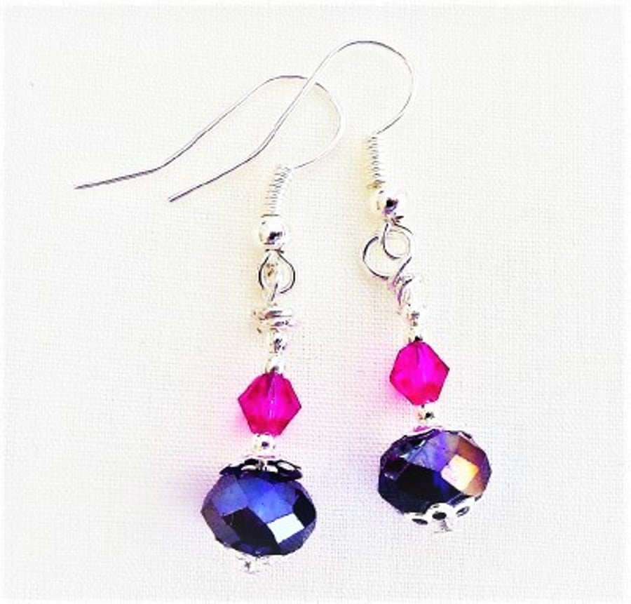 Summer Nights Faceted Crystal Glass Earrings