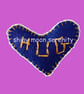 Pocket Hug Small, Felt Dark Blue with Yellow stitching - Image 1