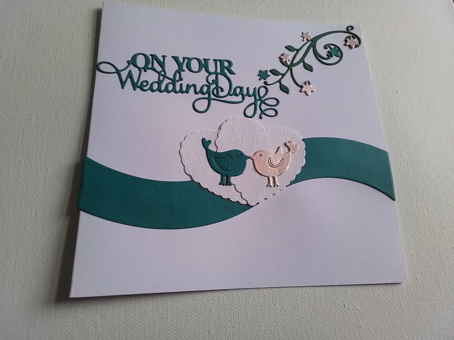 Wedding card. Handmade card. Love birds. Ref 158