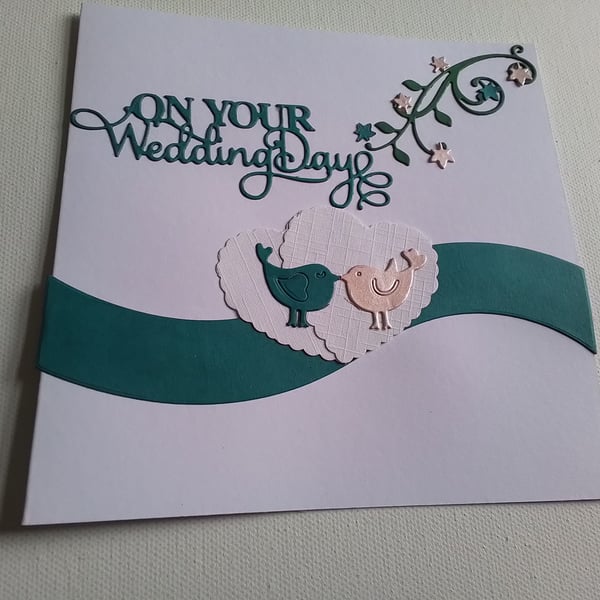 Wedding card. Handmade card. Love birds. CC158