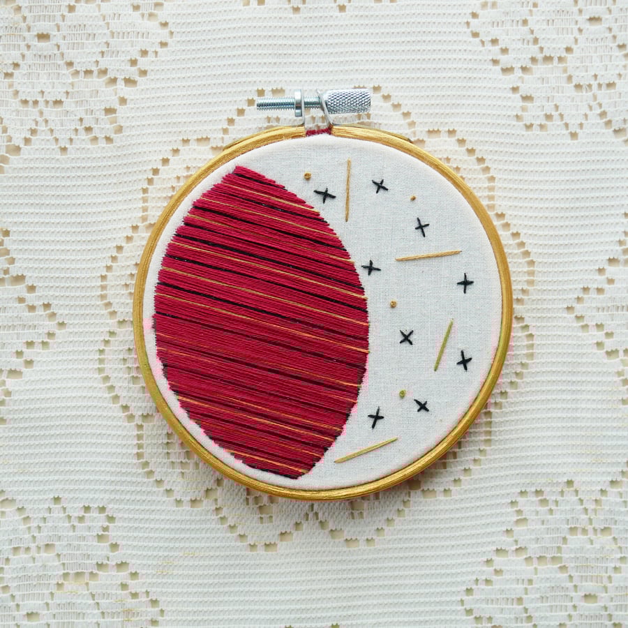 Space and Time - Red Planet 4 Inch Embroidery Hoop