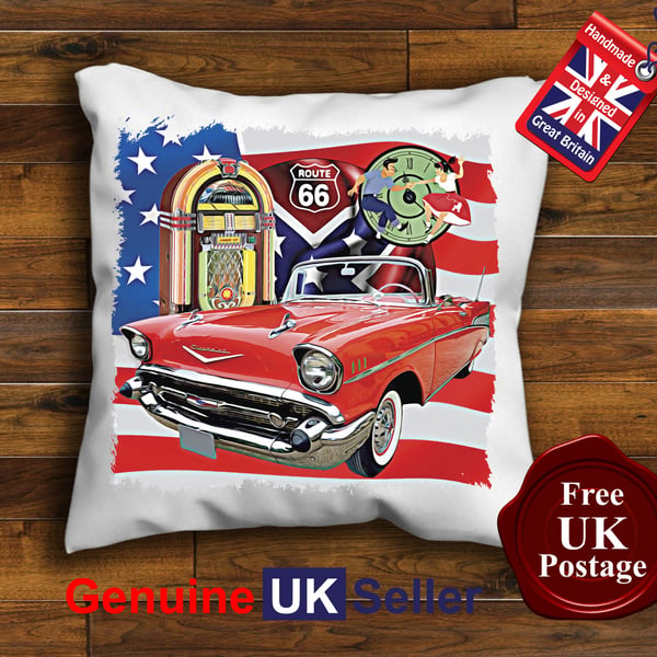 1957 Chevrolet Convertible Cushion Cover, Hot Rod Cushion Choose Your Size