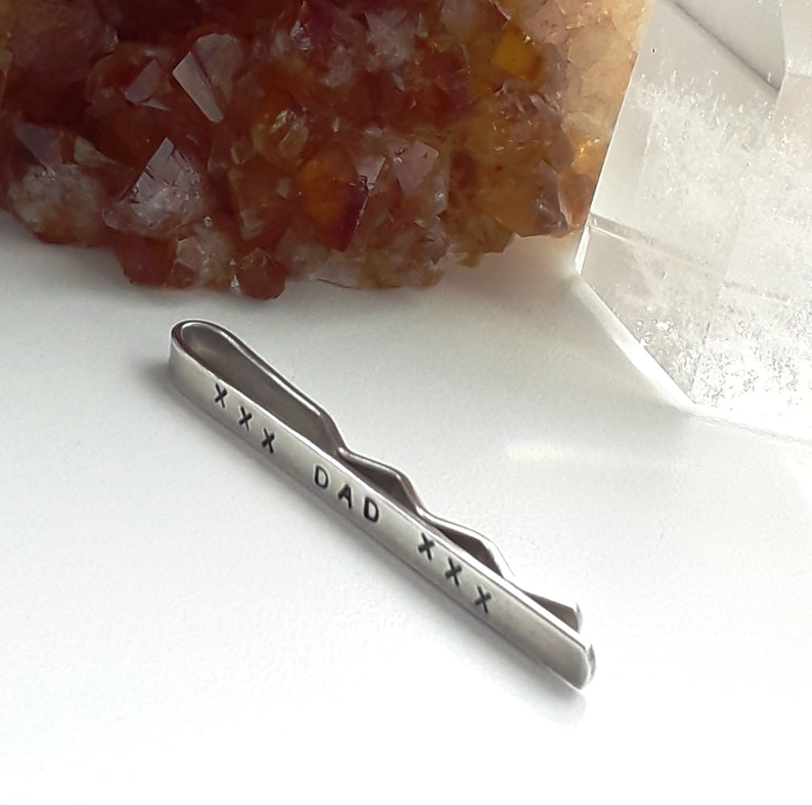 Tie Slide Dad, Sterling Silver Tie Slide gift for fathers day