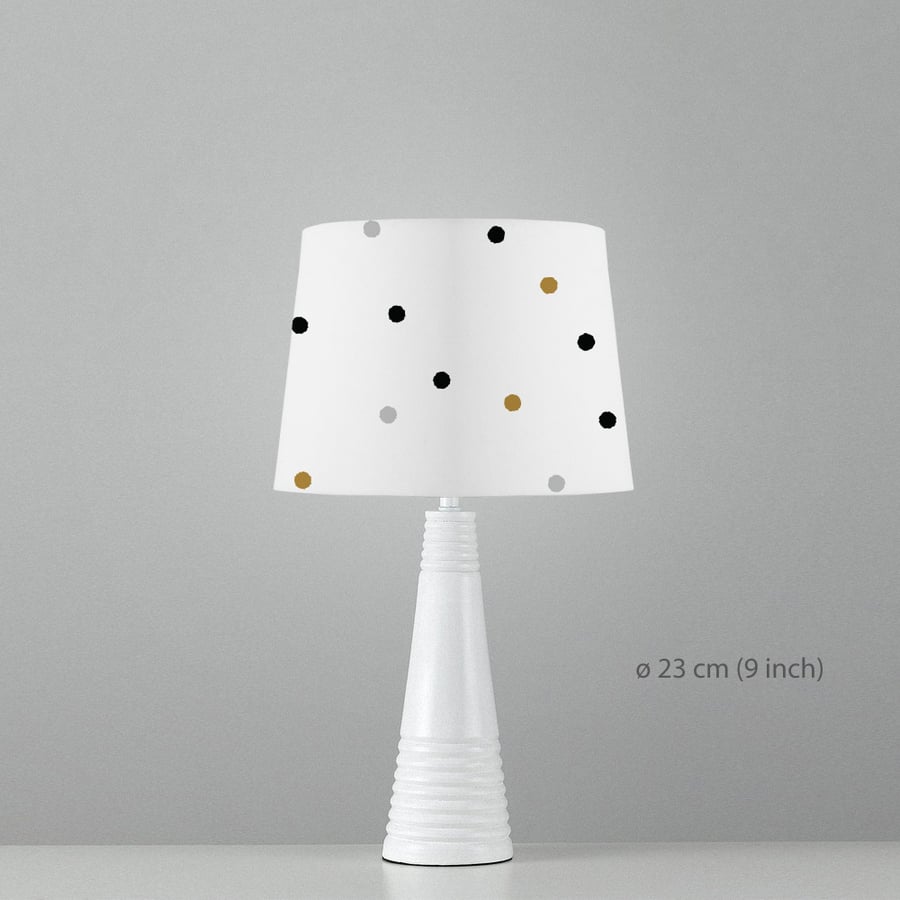 Dots Lampshade. Diameter 23cm (9in). Ceiling or floor, table lamp.