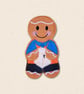 Parcel Delivery Gingerbread Decoration - Embroidered Courier Character
