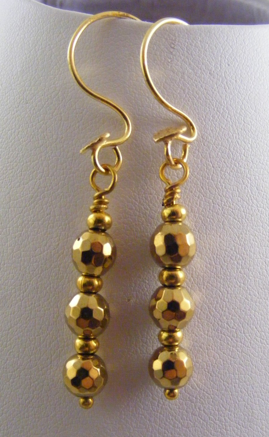 Gold Coated Hematite Earrings