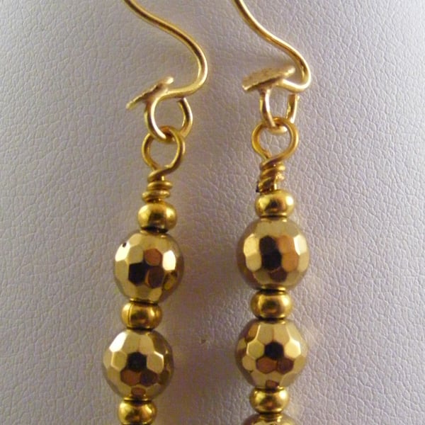 Gold Coated Hematite Earrings
