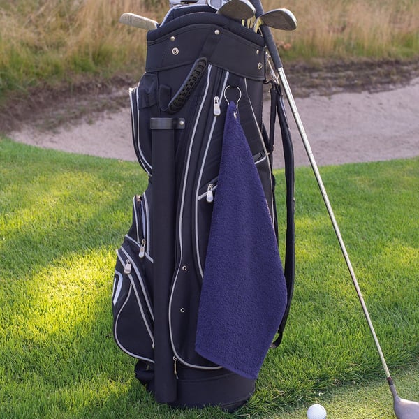 Personalised Luxury Golf Towel - Assorted Colours - Clubs Design