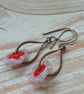 Handmade Copper Earrings with Lampwork Glass Beads