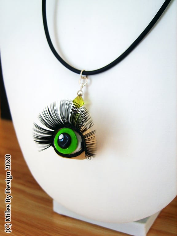 Unique Eye With Lashes Statement Necklace