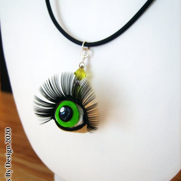 Unique Eye With Lashes Statement Necklace
