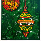 Christmas bauble fine art lino print