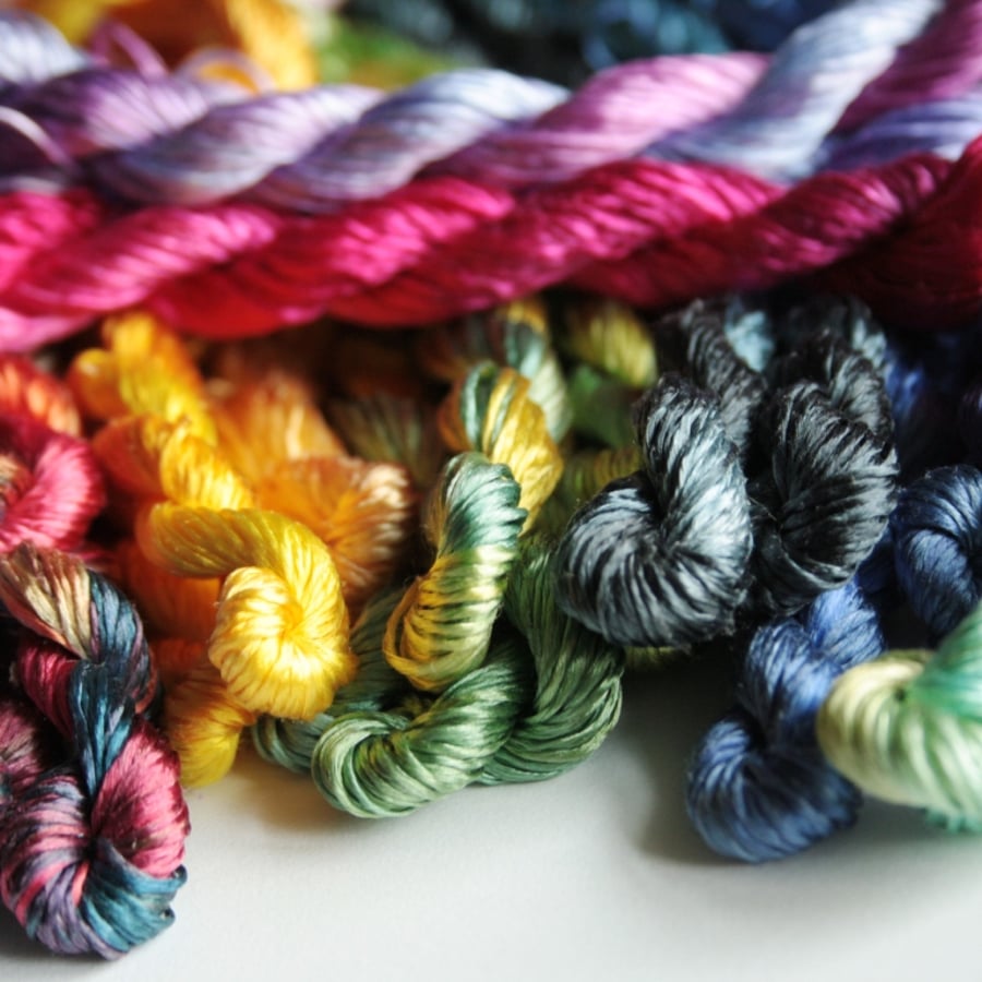 Filament Silk, Embroidery Thread, Shiny Silk Thread, Bookbinding Silk
