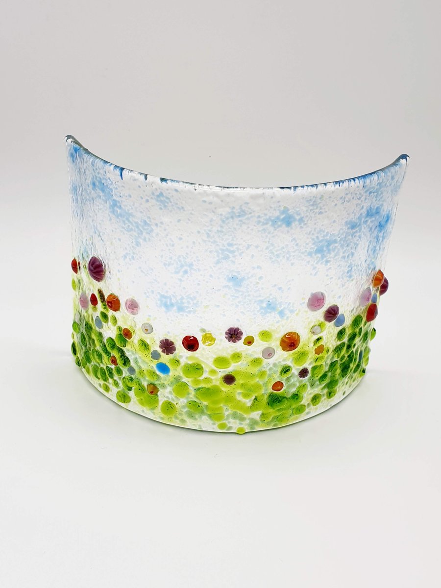 Fused Glass Curved Garden