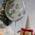 Isle of Arran Hand-Painted Gin Glass — Scottish Coastal Design