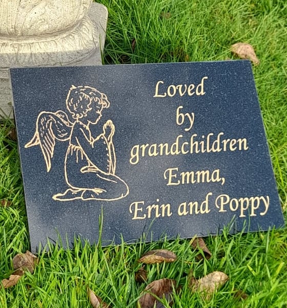 Angel Memorial Grave marker Grave Plaque Baby Remembrance Plaque Cemetery Stone