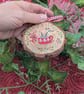 Hot chocolate hand-painted log slice Christmas decoration  - Image 6