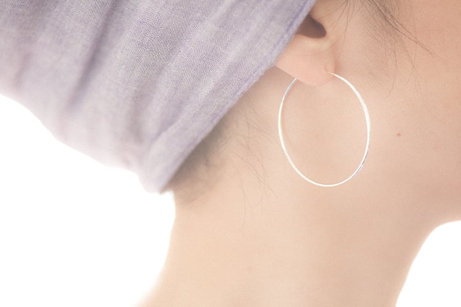 Handmade 925 Sterling Silver Medium Hoop Earrings